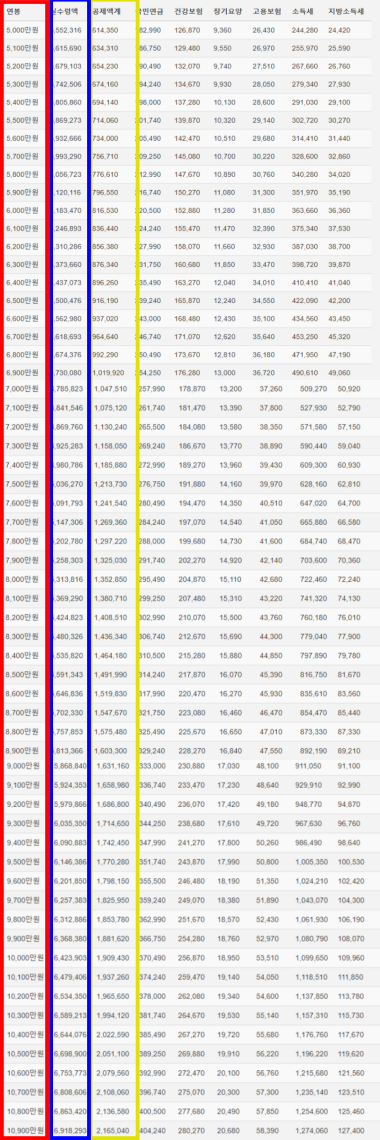 2023년 실수령 금액