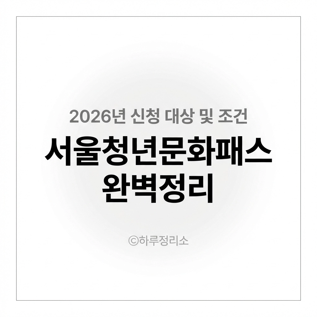 서울청년문화패스, 정부 청년 문화예술패스랑 뭐가 다를까 조건이 갈리는 기준