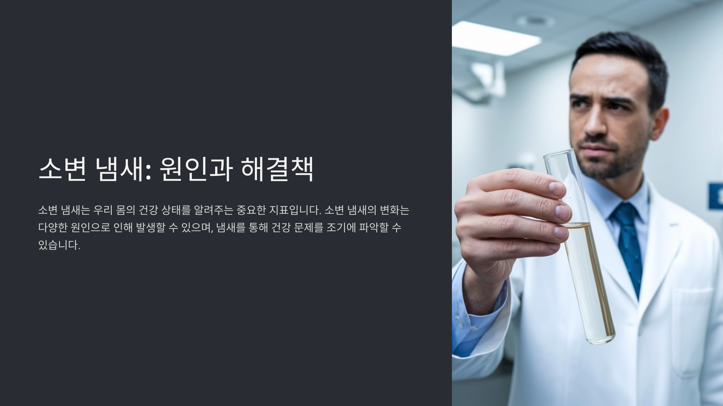 소변 냄새가 심할 때 원인과 해결 방법
