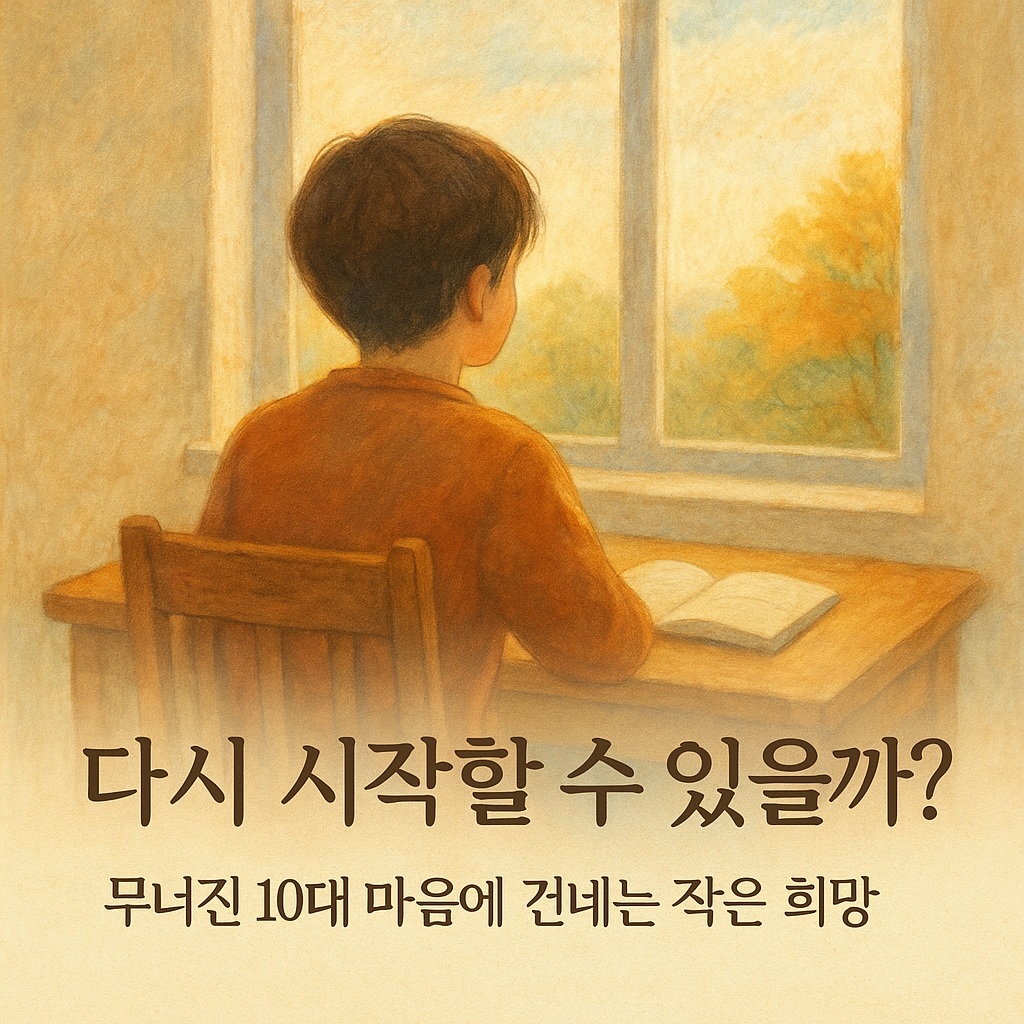 다시 시작할 수 있을까?” – 무너진 10대 마음에 건네는 작은 희망