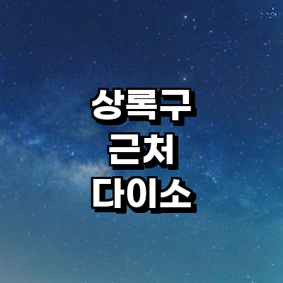 안산 상록구 종합생활용품 다이소