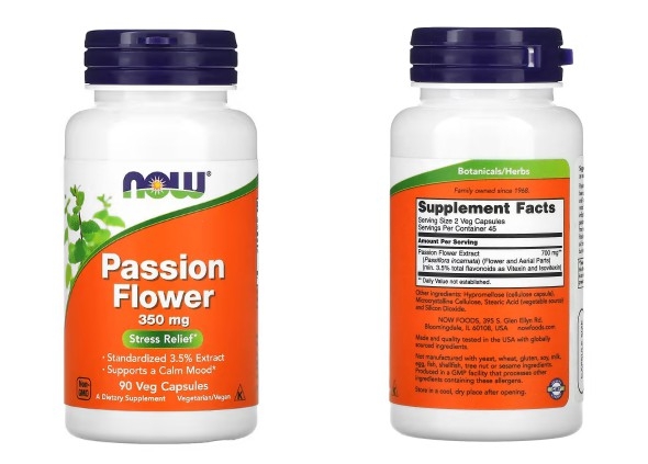 NOW Foods, 시계꽃, 350 mg, 90 식물성 캡슐