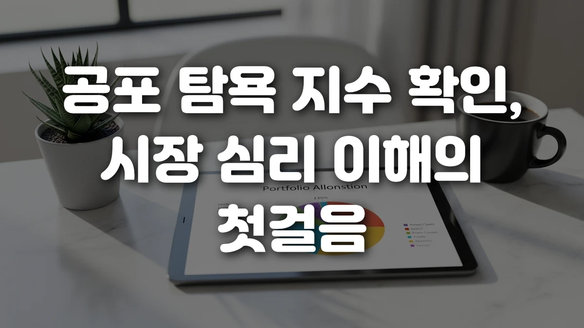 공포 탐욕 지수 확인 시장 심리 이해의 첫걸음