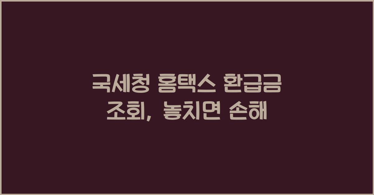 국세청 홈택스 환급금 조회