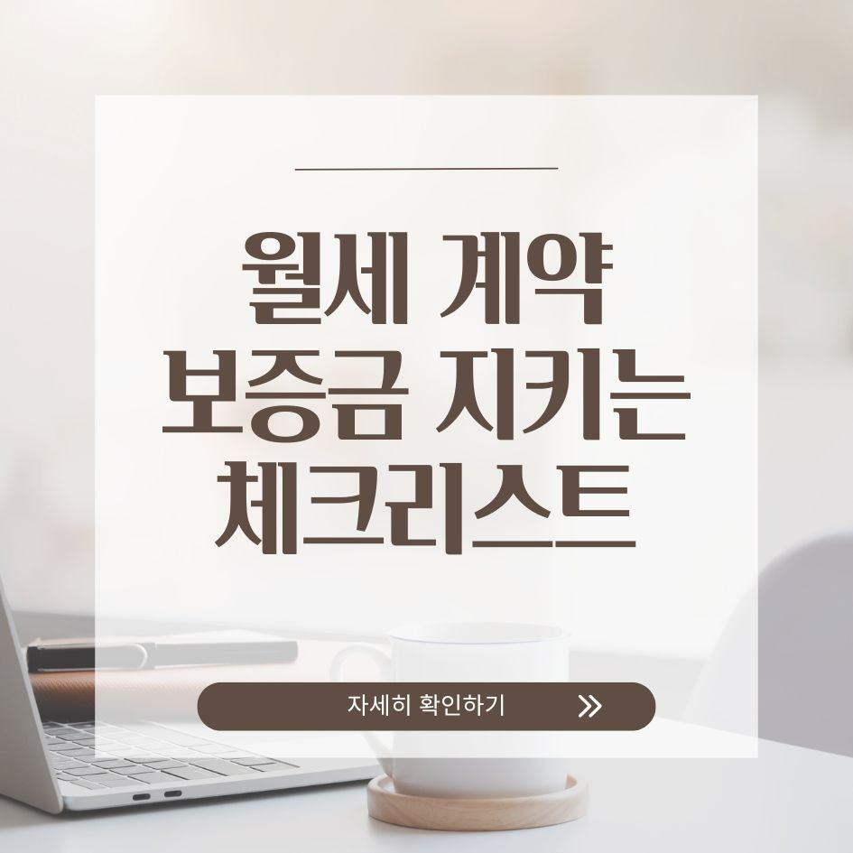 월세 계약 전 확인해야 할 체크리스트 요약
