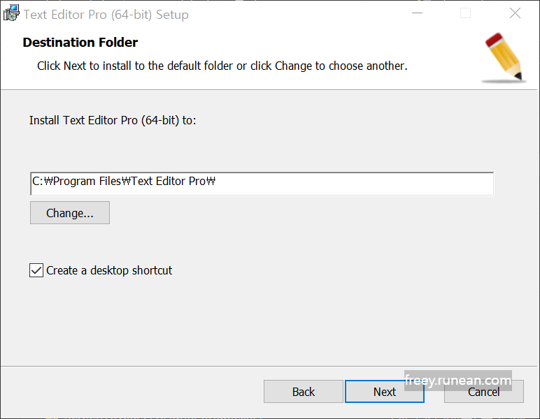 텍스트 에디터 프로(Text Editor Pro) 설치 화면