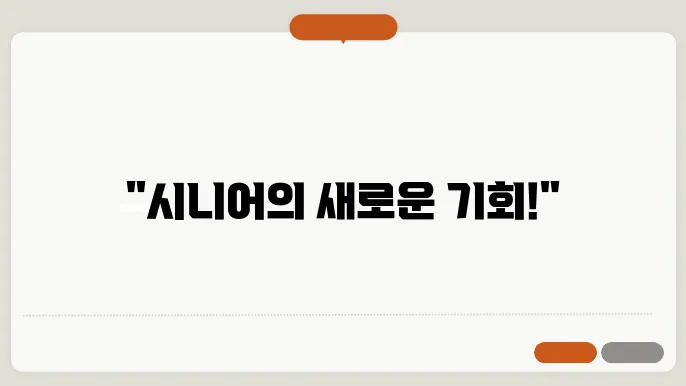 시니어 인턴십 사업