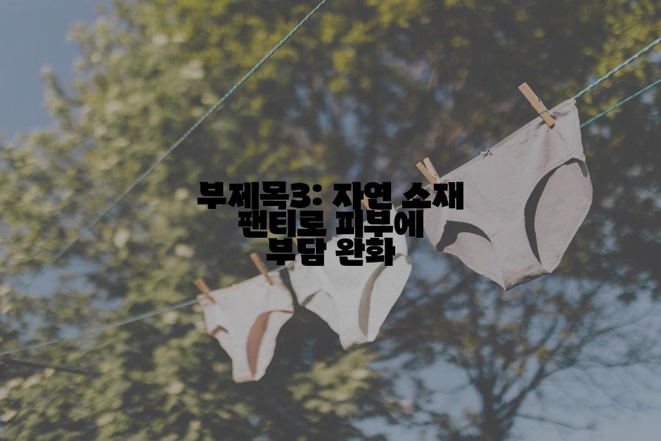 부제목3: 자연 소재 팬티로 피부에 부담 완화