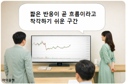 단기 반응을 추세로 오해하기 쉬운 구간