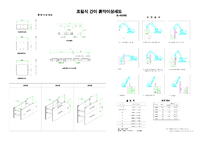 조립식 간이 흙막이 상세도