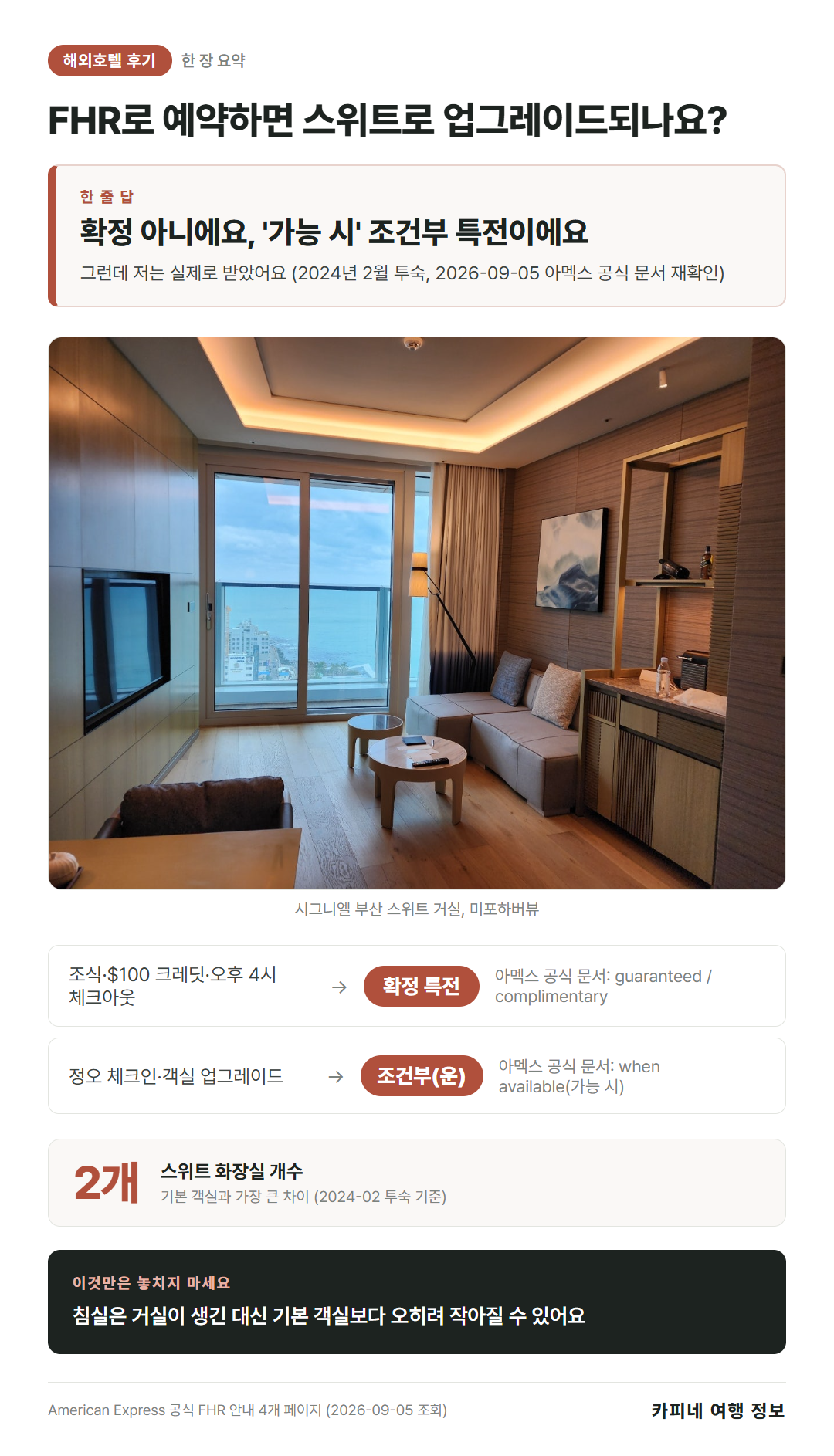 FHR 업그레이드 확정vs조건부 특전 한 장 요약