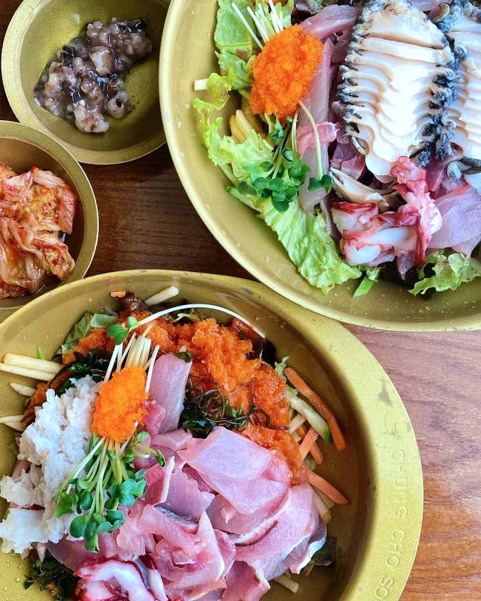 생방송 오늘저녁 영종도 을왕리 속초식 제철 생선회 사골육수 물회 맛집