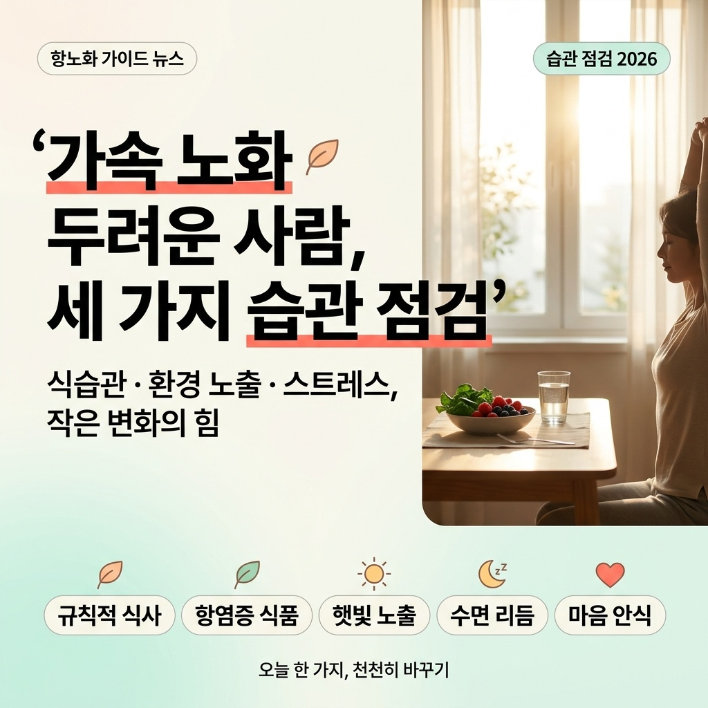 가속 노화 두려운 사람, 세 가지 습관 점검하자