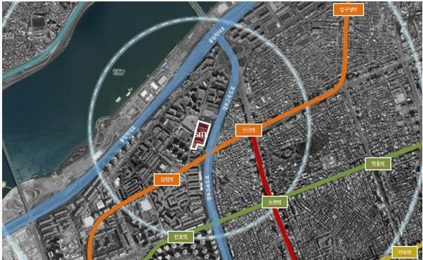 서울 재건축 주요 지역 위성 지도