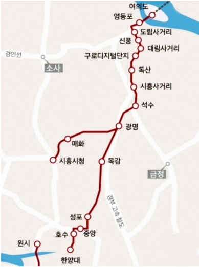 신안산선 노선도