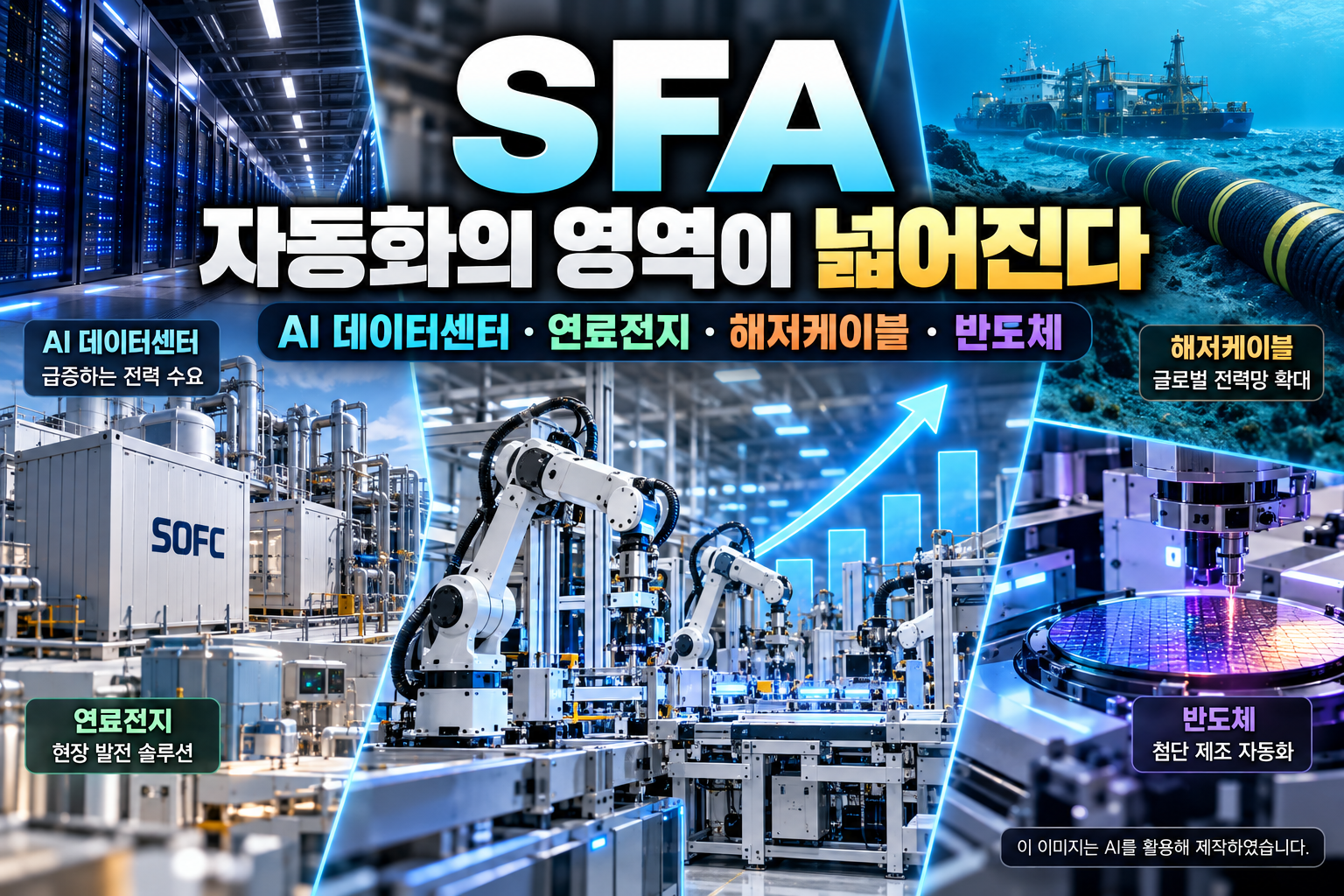 SFA 자동화 사업 확대와 AI 데이터센터 연료전지 해저케이블 반도체 성장 전망