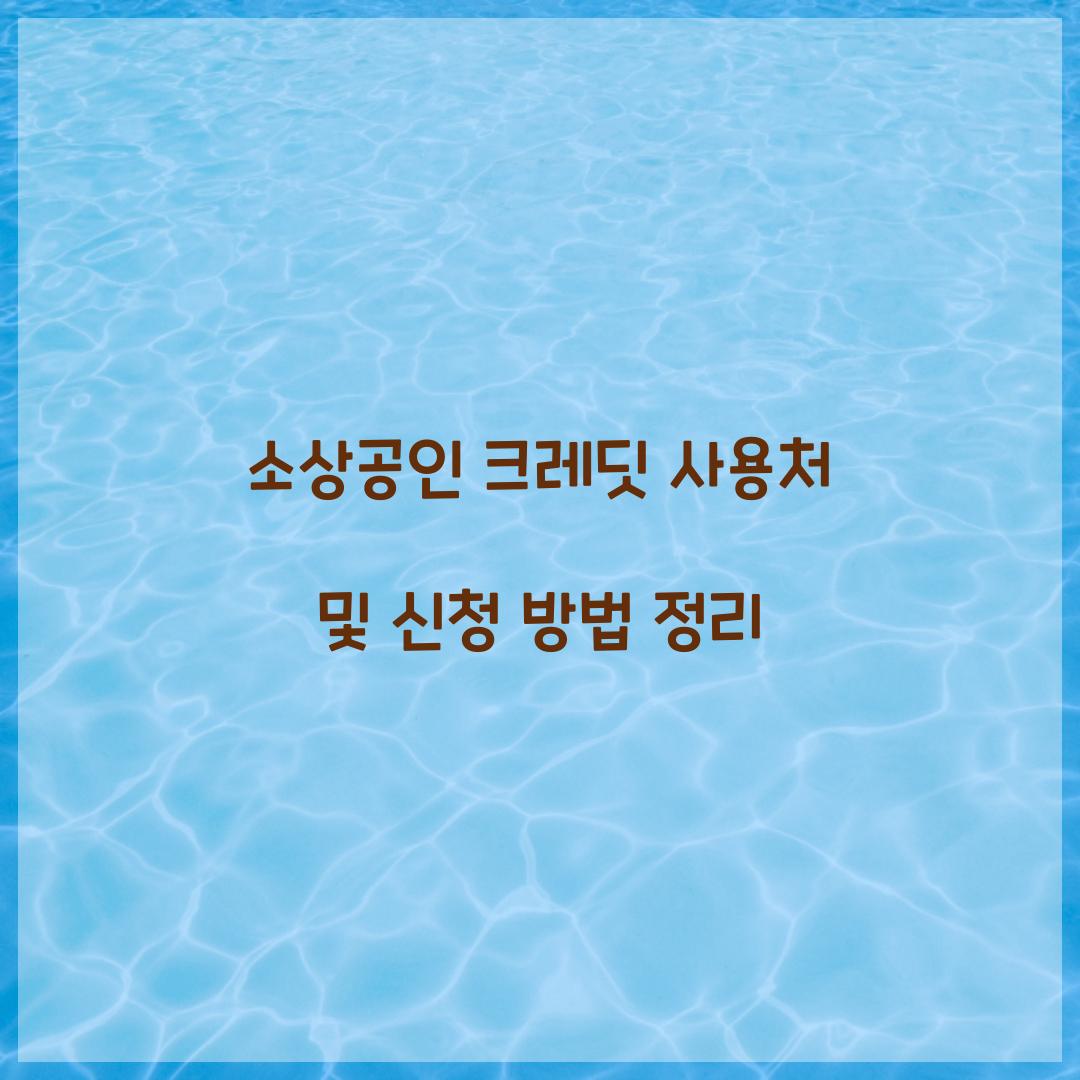 소상공인 크레딧 사용처