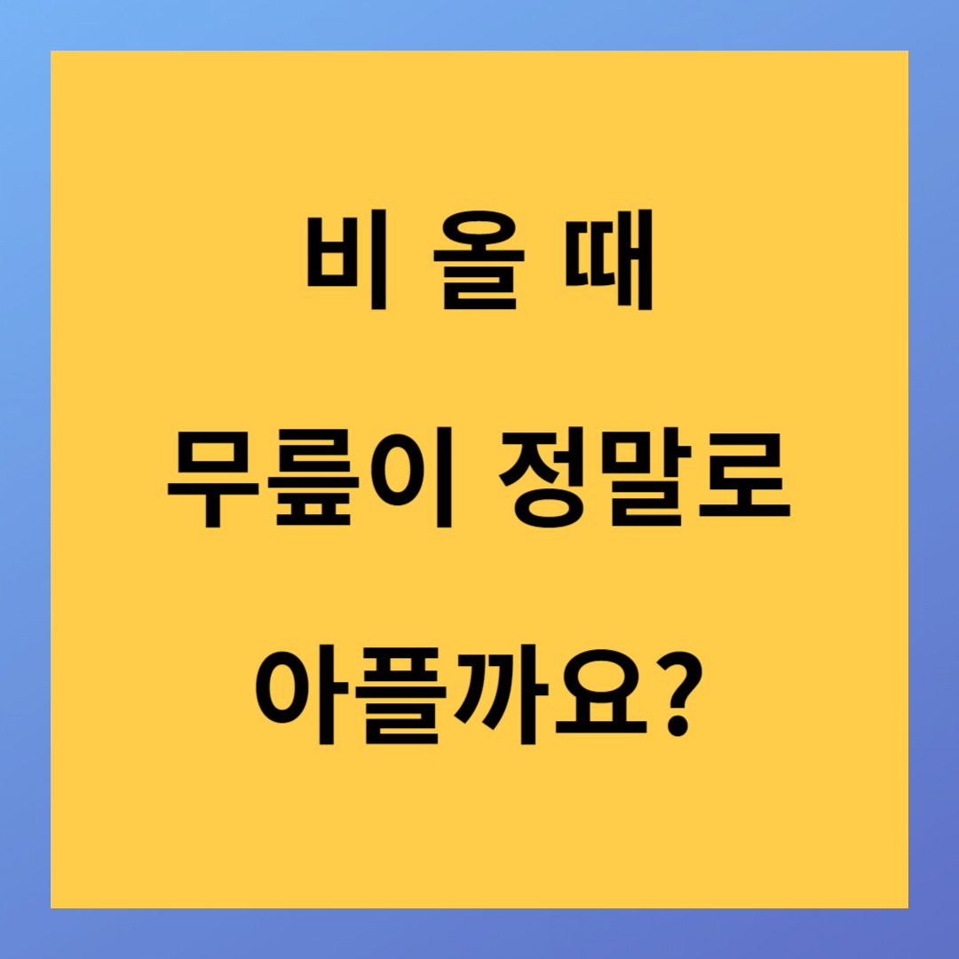비 올 때 무릎이 아픈 이유