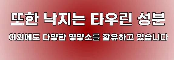  또한 낙지는 타우린 성분 이외에도 다양한 영양소를 함유하고 있습니다