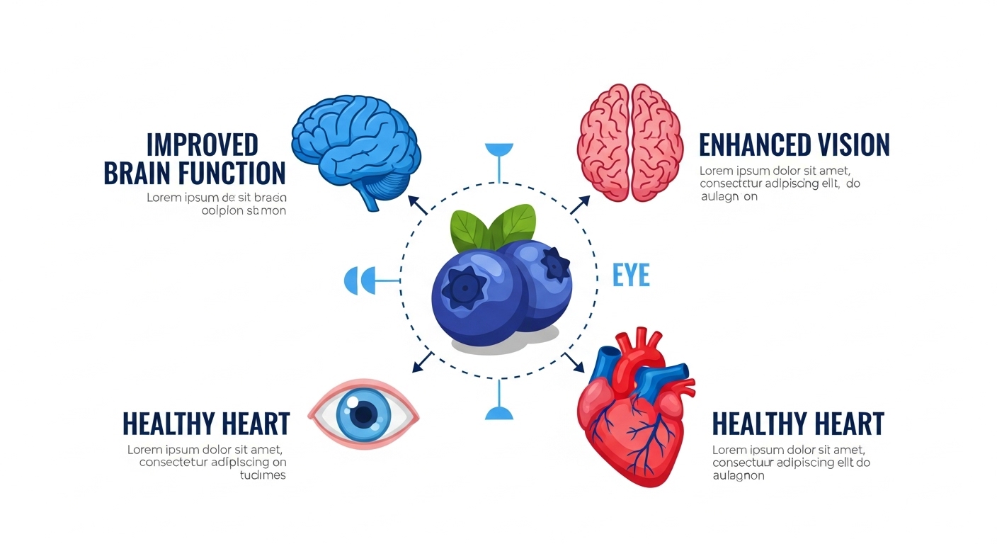 블루베리의 주요 효능 및 영양 데이터