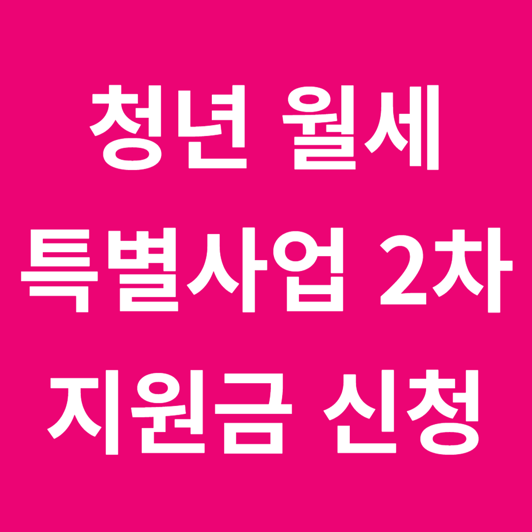 청년 월세 특별지원 2차 사업