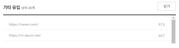 블로그 기타유입 통계