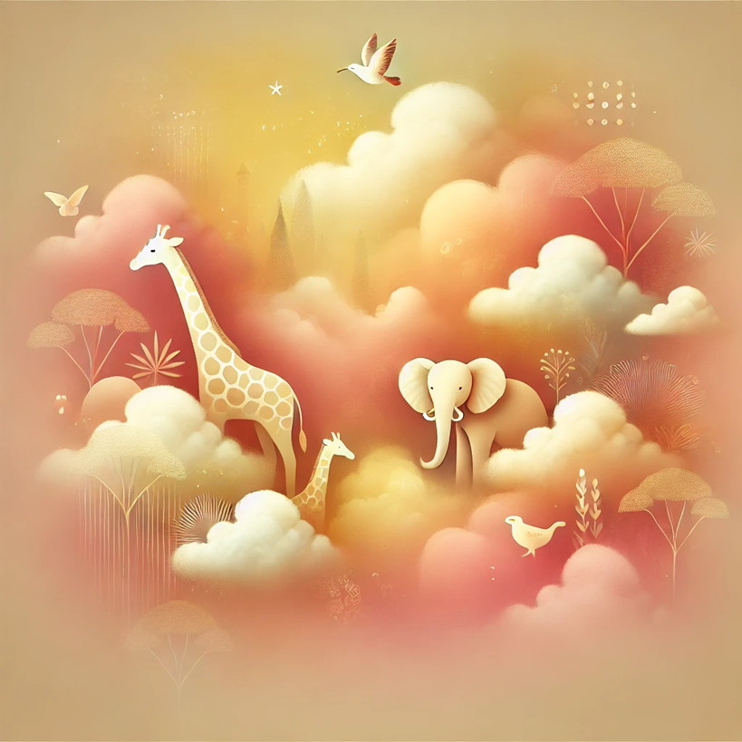 따스한 동물원 일러스트 사진