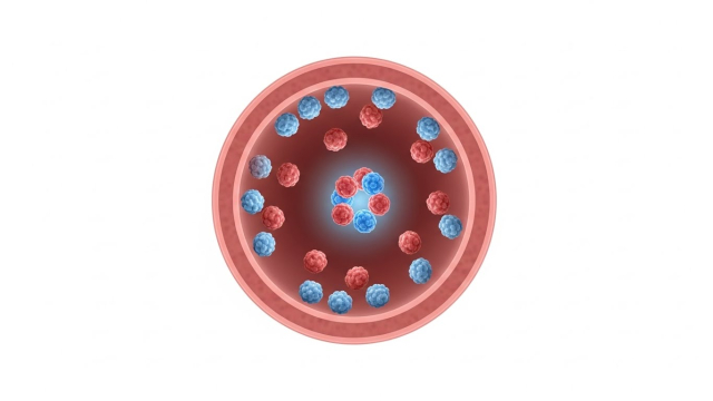 혈액 속 알부민 단백질을 표현한 간단한 인포그래픽