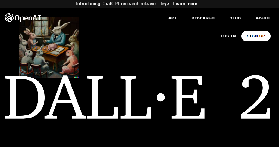 OpenAI dall-e-2 사이트 화면