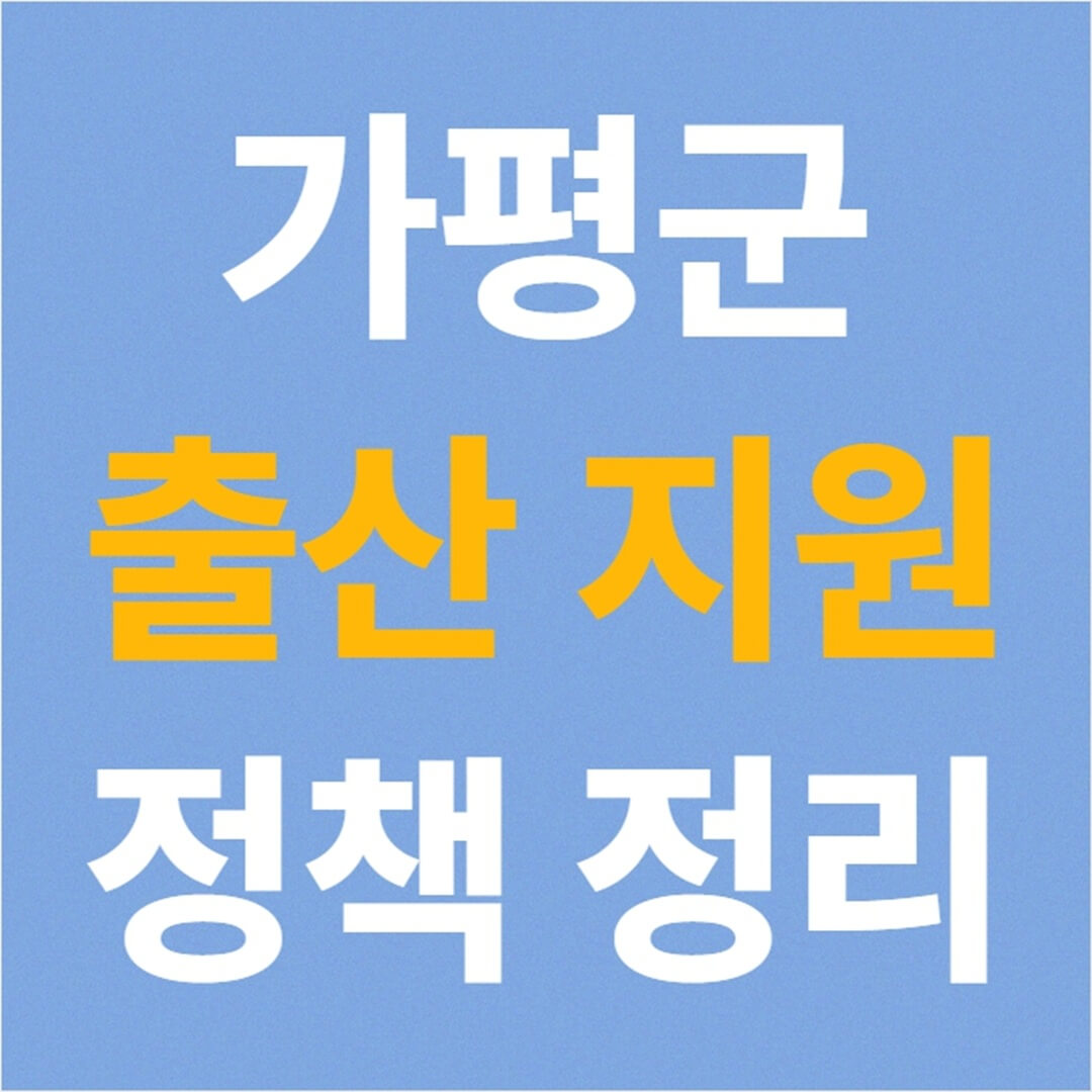 가평군 출산 지원 정책 정리
