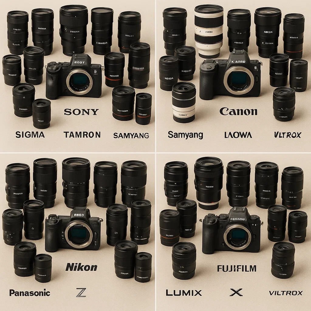 각 카메라 브랜드별 렌즈