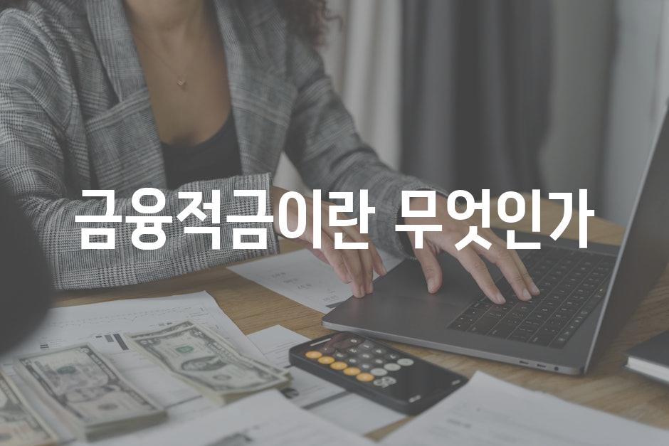 금융적금이란 무엇인가