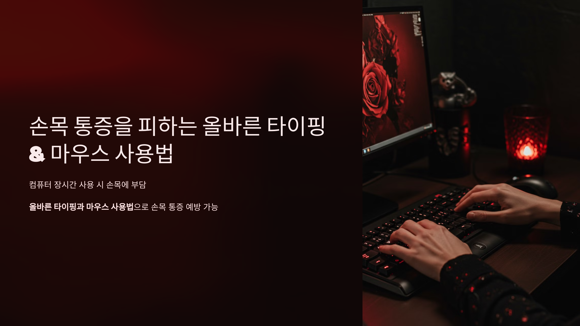 손목 통증을 피하는 올바른 타이핑 &amp; 마우스 사용법