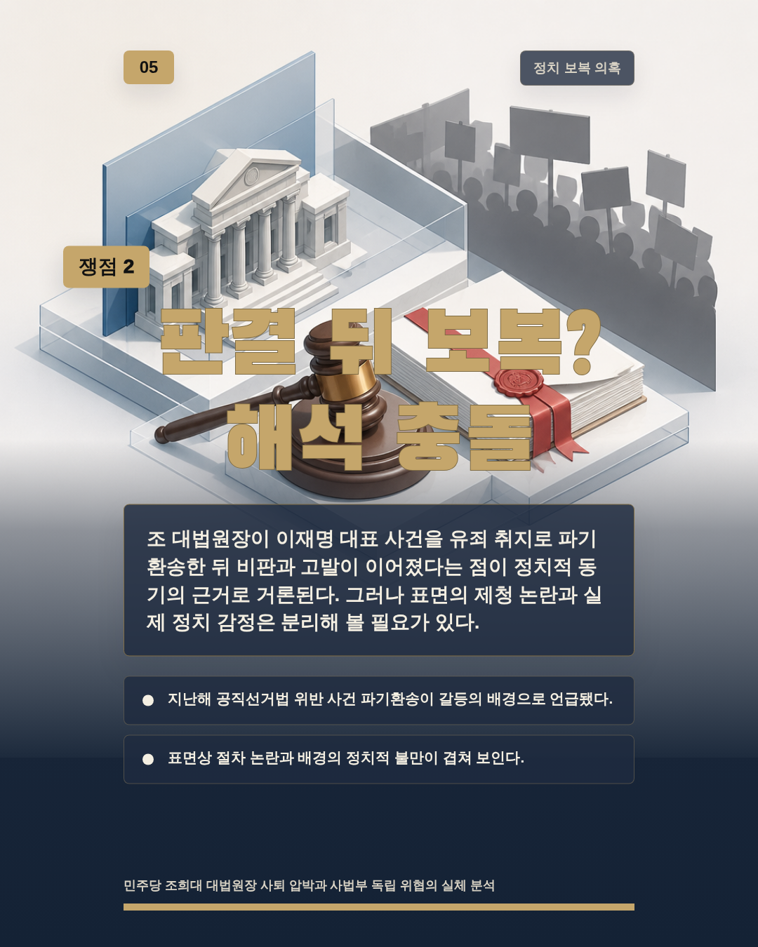판결 뒤 보복? 해석 충돌