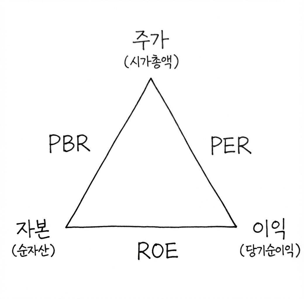 주가와 PBR ROE PER