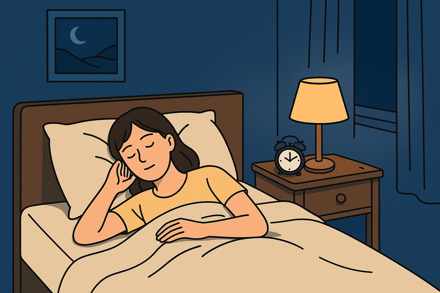 숙면을 취하는 현대인의 이미지