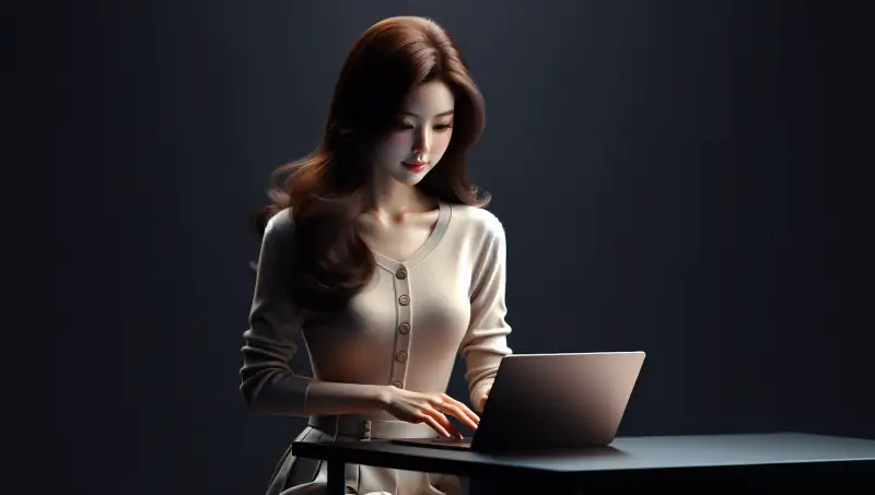 노트북으로-티스토리-블로그-목차-만드는-여성의-모습