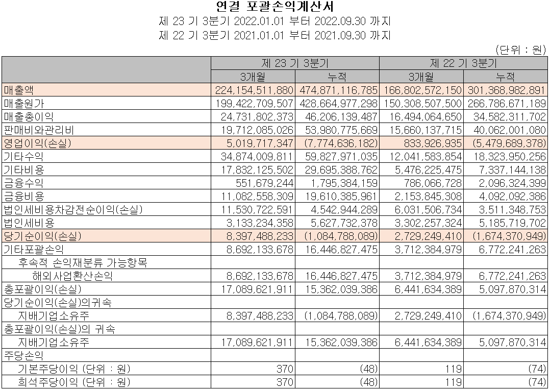 아이티엠반도체 - 손익계산서