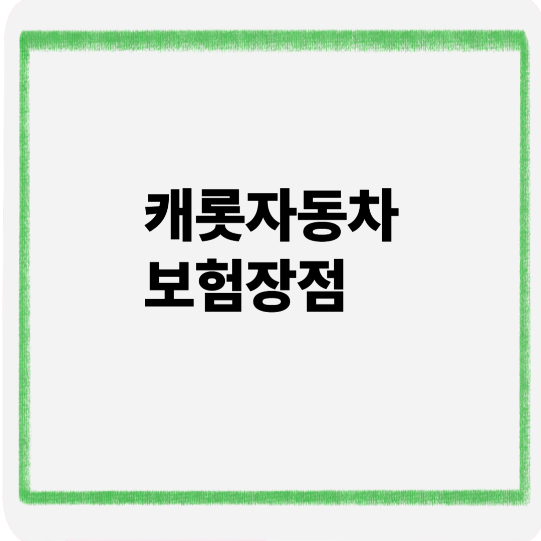 캐롯자동차보험 장점