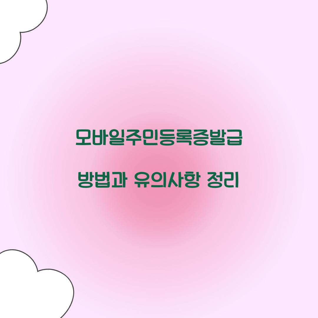 모바일주민등록증발급