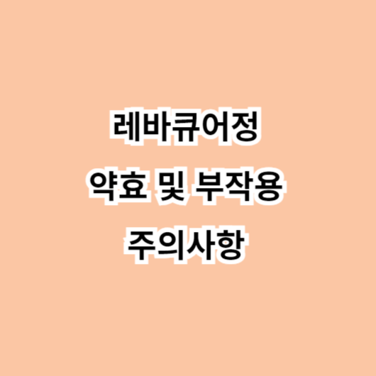 레바큐어정 약효 및 부작용