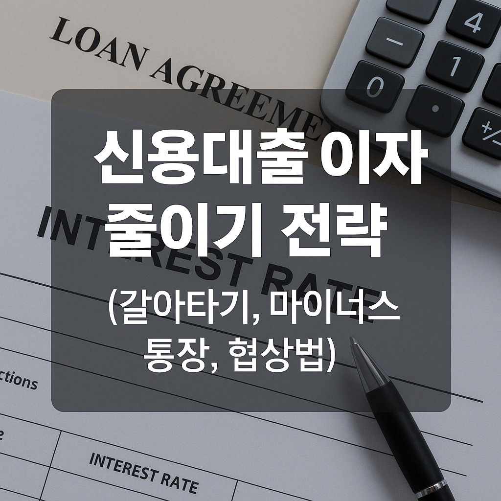 신용대출 이자 줄이기 전략 (갈아타기, 마이너스 통장, 협상법)