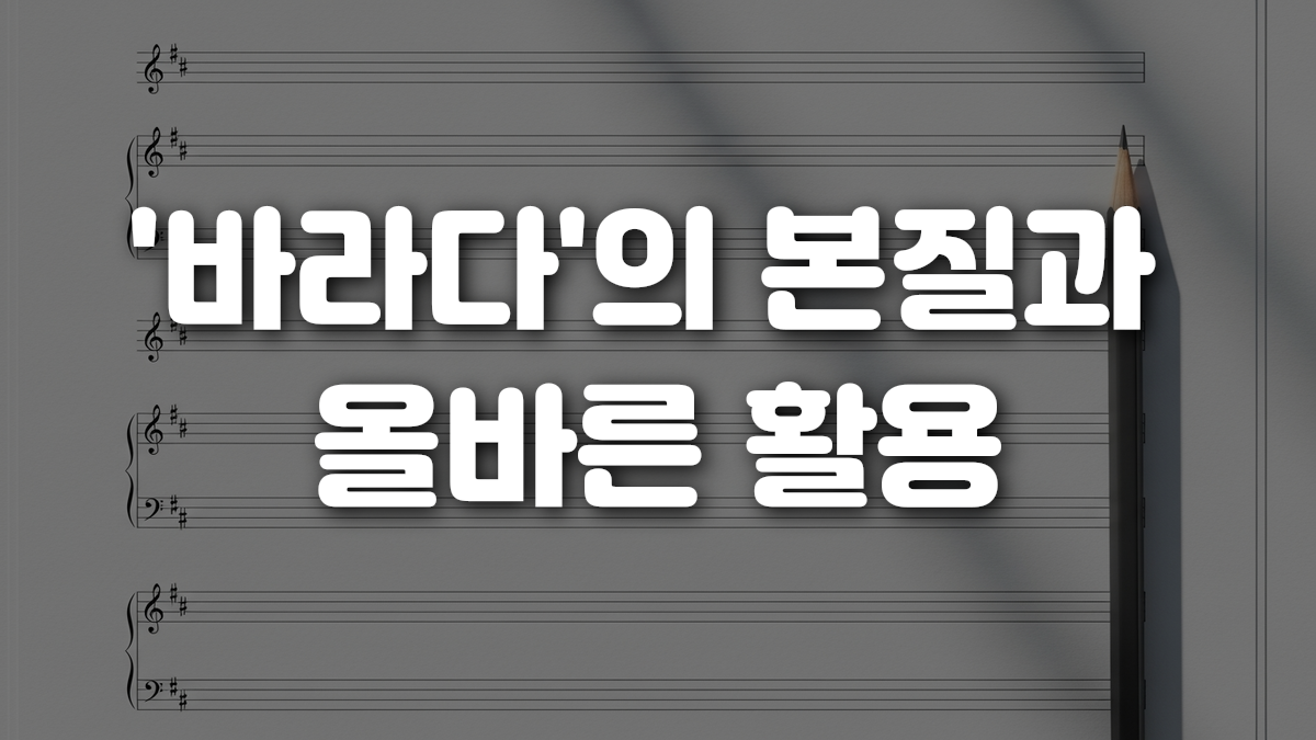 바라다 의 본질과 올바른 활용