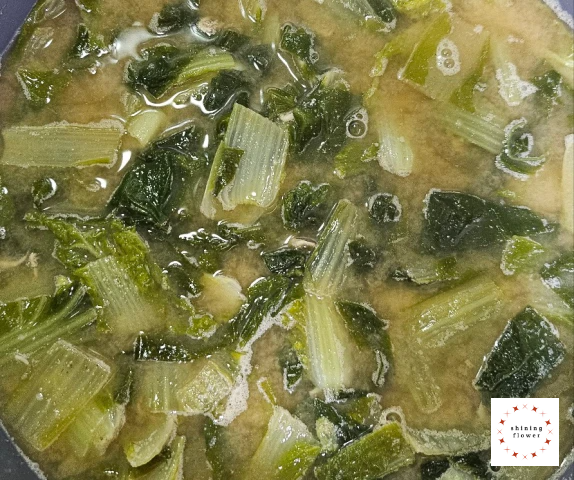 얼갈이배추시락국-완성