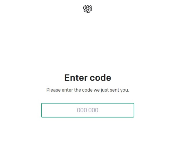 chatgpt 인증번호를 입력한다.