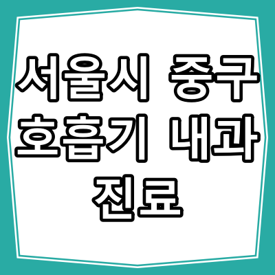 서울시 중구 호흡기 내과 진료 잘 하는 병원