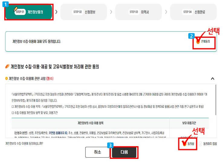 서울 우먼업 구직지원금 신청방법