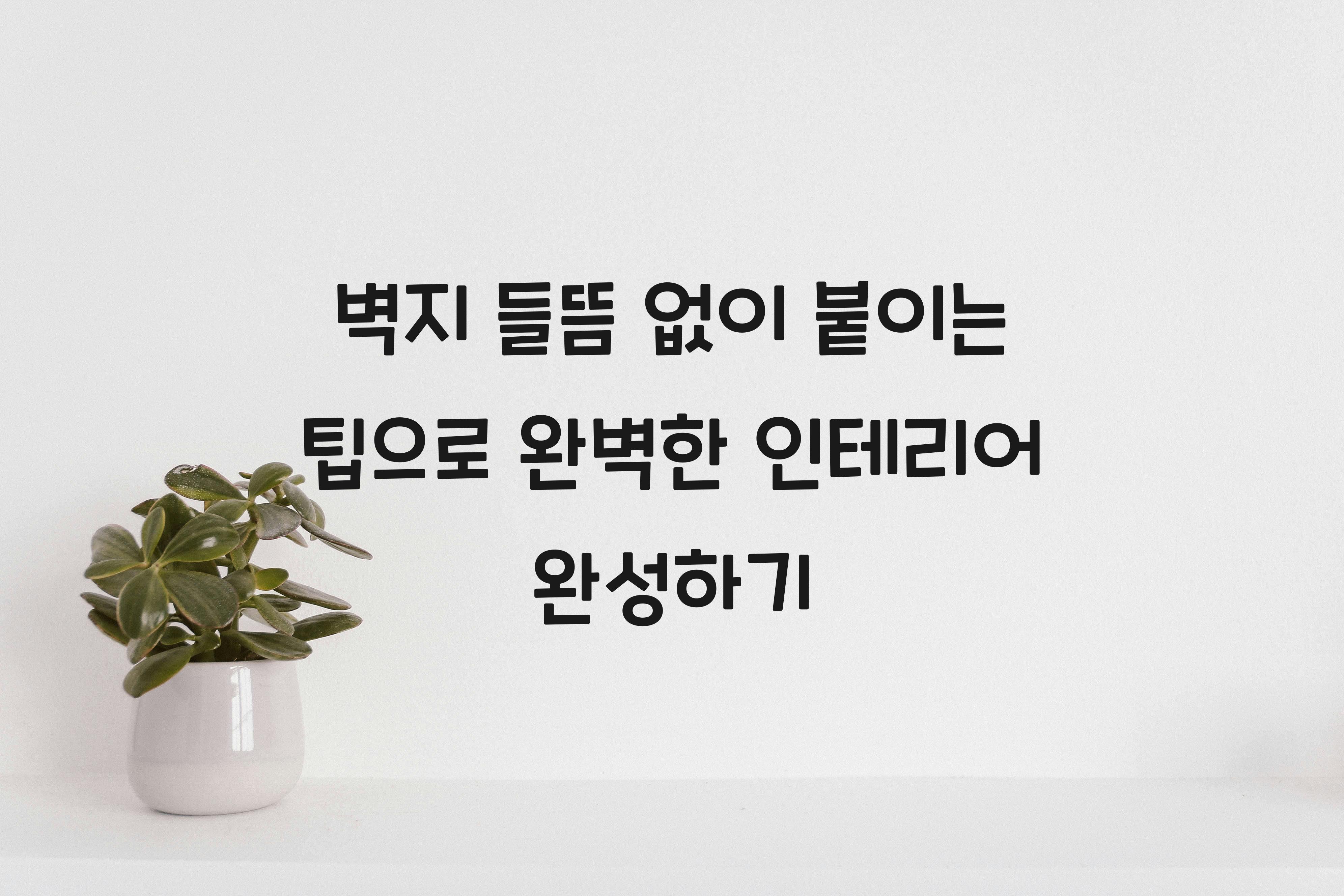 벽지 들뜸 없이 붙이는 팁