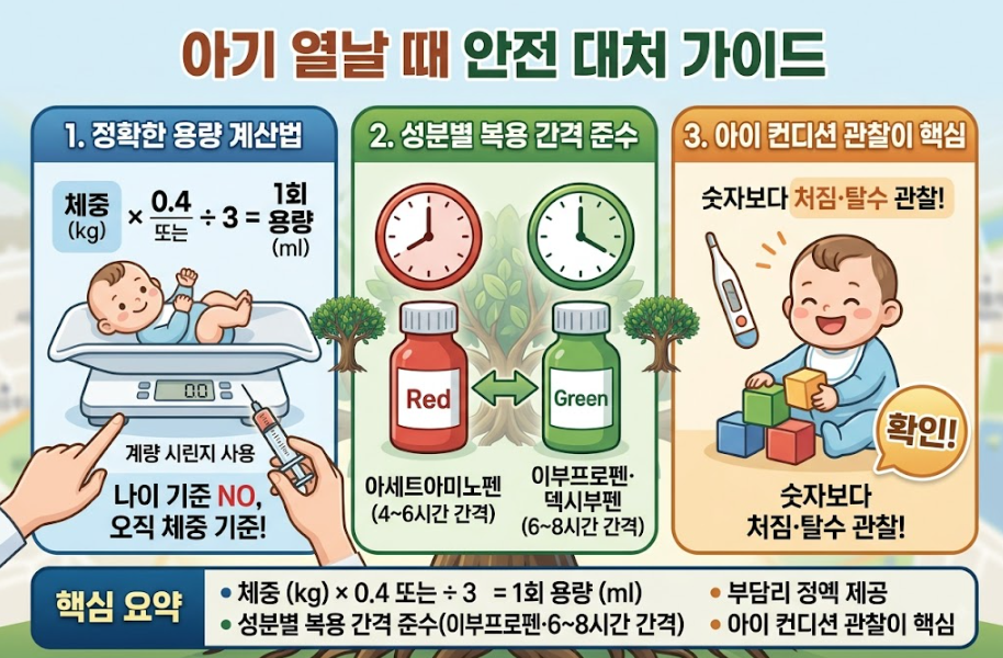 아기 열날때 해열제 용량