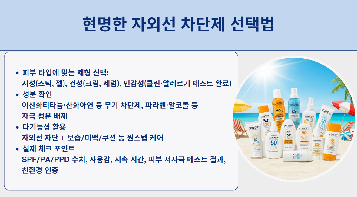 현명한 자외선 차단제 선택법